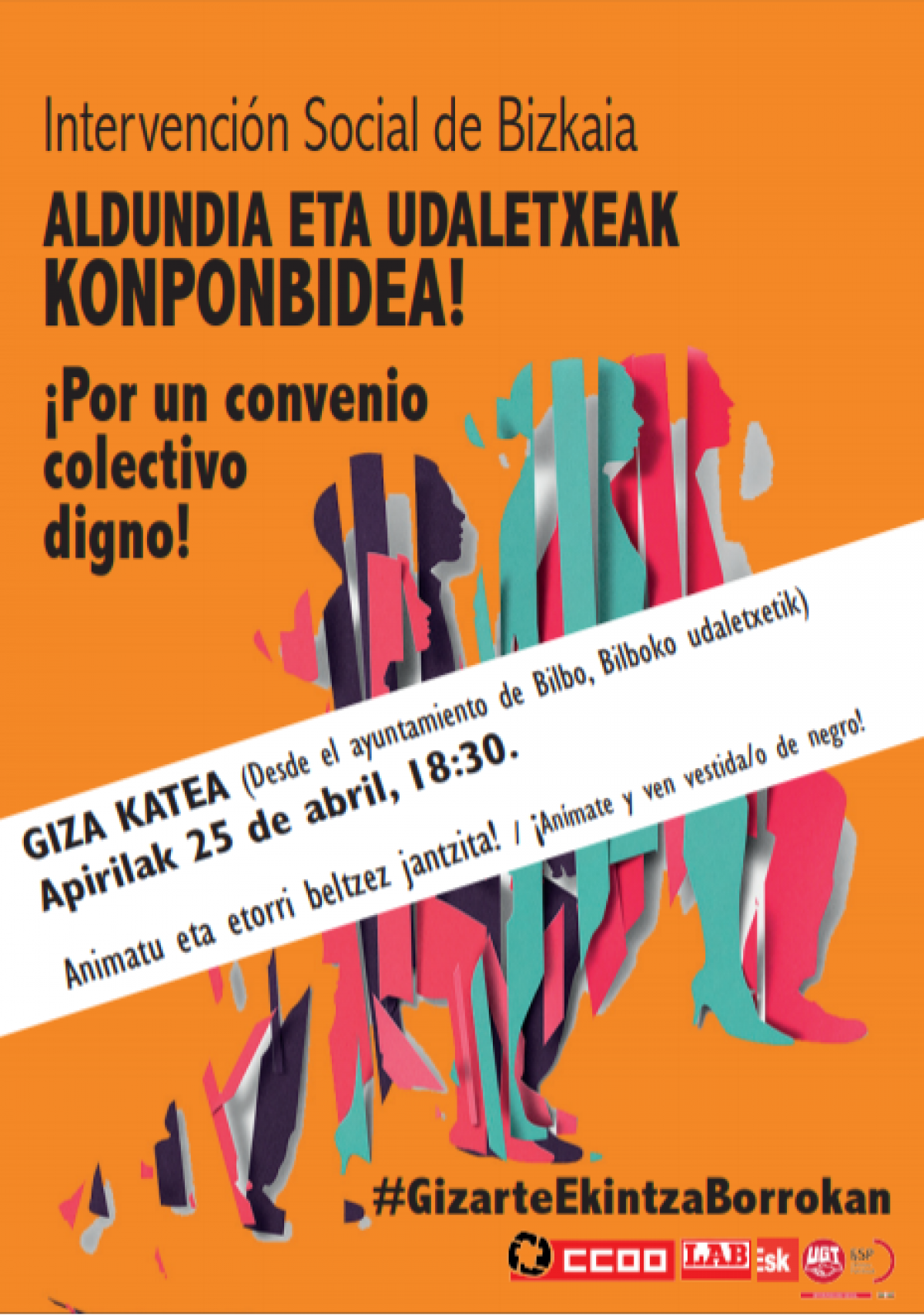 Intervenci�n social. cadena humana 25 de abril