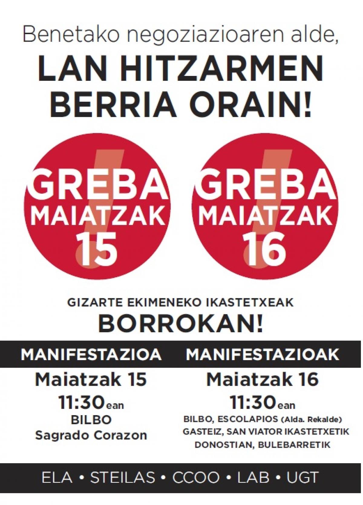 Huelga privada 15 y 16 mayo